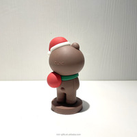 Figura de acción de dibujos animados en 3D, juguete de oso de silicona, decoración de escritorio, regalo promocional, OEM, 100 piezas