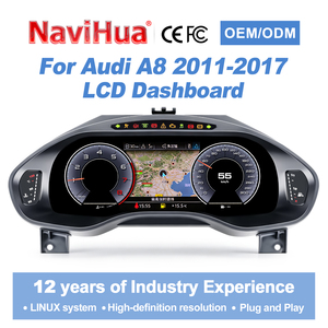 Navihua - Tableau de bord numérique pour voiture - Système Linux - Carplay - Jauge d'instrument LCD - Tableau de bord pour Audi A8 2011-2017 - Product Image 1