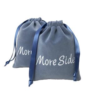 Factory Price Promotional Custom <b>Drawstring</b> Jewelry <b>Pouch</b> Packaging Velvet Bags With Logo Printing - Product Image 1