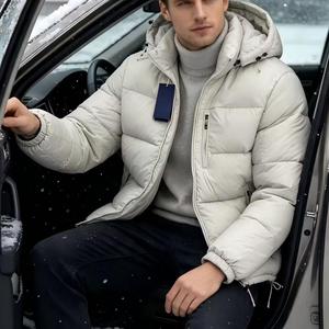 Chaqueta Acolchada Negra para Hombre, con Capucha, Impermeable, Transpirable, Reversible, Anti-UV, Ecológica, Cálida para Invierno, con Cierre de Cremallera, Estilo Casual, Proveedor Chino - Product Image 3