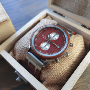Reloj de pulsera de madera de acero inoxidable, de cuarzo, 5atm, personalizado, con logotipo OEM, nuevo diseño de <span class=keywords><strong>2022</strong></span> - Product Image 1