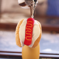 Cadeaux pour enfants, jouets en peluche doux amusants avec motif de hamburger, de pain grillé et de frites, porte-clés personnalisé, pendentif de poupée 3D