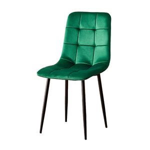 Chaise de salle à manger moderne en velours rembourré avec piètement métallique <span class=keywords><strong>noir</strong></span>, prix de gros usine - Product Image 3