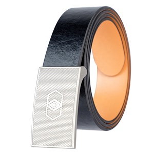 Cinto masculino preto de alta qualidade, estilo casual personalizado, com fivela de placa. - Product Image 4