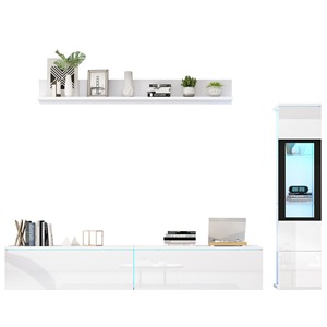 Juego de Muebles de TV Flotantes Modernos de 3 Piezas, Color <span class=keywords><strong>Blanco</strong></span> Brillante de Lujo, con Gabinete con Pantalla LED y Estante de Pared para Sala de Estar, MOQ 100 - Product Image 6