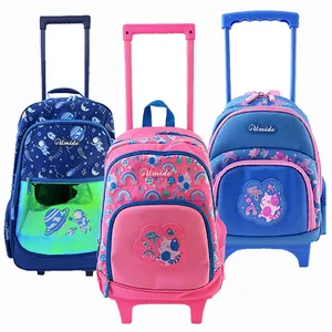 2023 유럽과 미국 폴리 schoolbag 학생 저장 노력 트롤리 가방 다채로운 바퀴 가방