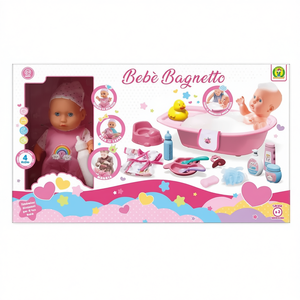 Poupée bébé Beb Bagnetto avec baignoire et accessoires, 4 sons pour jeux d'imitation - Product Image 2