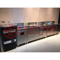 Penjualan langsung dari pabrik stasiun koktail portabel konter bar seluler baja tahan karat desain Modern