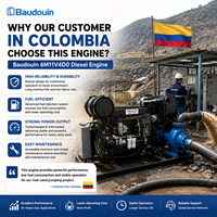 Motor Diésel Turboalimentado Original Baudouin 6M11V4D0 de 180 kW, 245 HP, 6 Cilindros, para Bomba de Agua Industrial, con Variador de Velocidad
