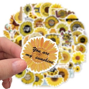 50Pcs Fresh Sunflower Sunshine Flowers Plant <strong>Yellow</strong> <strong>Sticker</strong> For Girl Paper Decal Notebook Luggage Decorative <strong>Stickers</strong> - Product Image 3