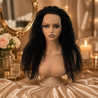 Perruque Afro Bouclée Frisée Noire Sans Colle 13*4 Lace Frontale Cheveux Naturels Vierges Vietnamiens Perruques Cheveux Humains