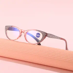 Новинка, модные 2023 очки для чтения, очки для чтения Bluelight, роскошные женские очки для чтения с бриллиантами