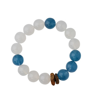 Pulsera <span class=keywords><strong>de</strong></span> cuentas <span class=keywords><strong>de</strong></span> <span class=keywords><strong>jade</strong></span> blanco natural y cristal <span class=keywords><strong>de</strong></span> fluorita azul con espaciador <span class=keywords><strong>de</strong></span> madera <span class=keywords><strong>de</strong></span> agar - Joyería <span class=keywords><strong>de</strong></span> regalo curativa <span class=keywords><strong>de</strong></span> moda para mujer - Product Image 6