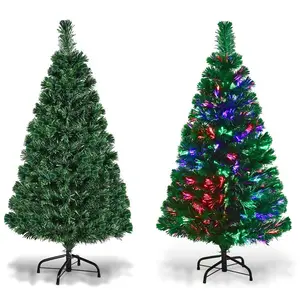 工場直送高品質60cmから240cmPVC光ファイバー人工グリーンクリスマスツリークリスマスデコレーション