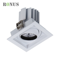 Spot LED encastré COB orientable et réglable 30W pour plafond, usage commercial