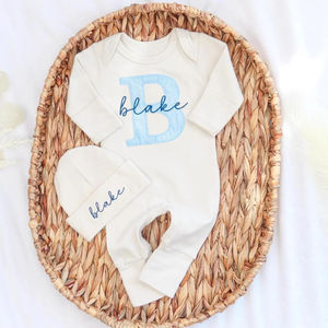 Kaiyue Baby Monogrammed <span class=keywords><strong>neonato</strong></span> vestito personalizzato Design personalizzato per tornare a casa regalo di cotone <span class=keywords><strong>Set</strong></span> di vestiti per neonati - Product Image 3