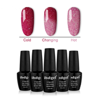 OEM/ODM ibdgel nail art soak off uv gel change temperature gel polish