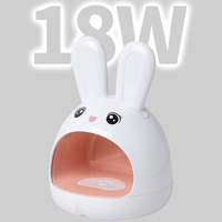 Lampe à ongles portable mini mignonne en forme de lapin, double source de lumière, 18W, séchage rapide du vernis gel, lampe UV pour ongles