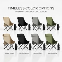 Chaise pliante d'extérieur robuste et portable avec dossier haut, couleur kaki sable, pour pique-nique et pêche, avec sac de transport inclus, vente en gros, OEM disponible