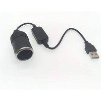 Adaptateur USB de voiture 5V vers 12V pour prise allume-cigare femelle, alimentation mobile pour banque d'alimentation, connexion DVR Modèle 5505