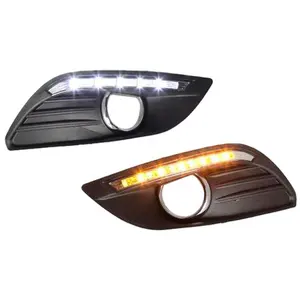 עמיד למים LED בשעות היום ריצת אור DRL ערפל מנורת עבור פורד פוקוס סדאן 2009 2010 2011 2012 2013 עם להפוך צהוב אות