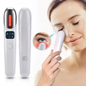 USB Rechargeable Anti Wrinkle Anti Aging Eyes Massage Device EMS Heating Vibration Electric Under Eye Massager