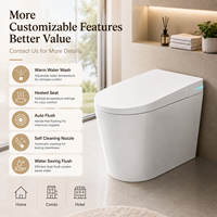 Toilette intelligente avec bidet intégré, télécommande, égouttement gauche/droite personnalisé, sortie murale, chasse automatique, toilette intelligente monobloc pour salle de bain