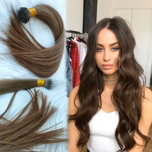 High-quality 100% Virgin Russian Thick Double 12A Drawn Human Hair Wholesale Cool Color Nano Ring Extensions 10 Inch For Woman