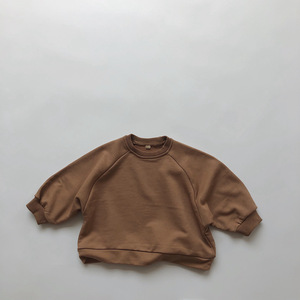 เสื้อฮู้ดดี้คอกลมแบบเรียบ 5 สี ชุดเสื้อครอปสำหรับเด็ก ขายส่งจากโรงงาน เสื้อสเวตเชิ้ตสีน้ำตาลสำหรับเด็กแบบสั่งทำ - Product Image 5