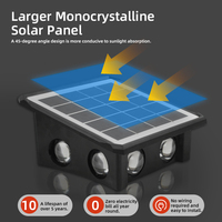 Lampes solaires murales LED RGB étanches IP65 pour l'extérieur, pour la maison, le jardin, vente en gros d'usine
