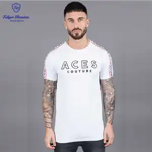 T-shirt de Moda de Nova T-shirt Listrada para Homens Tendência Roupas camisa Casual Slim Fit Manga Curta T-shirt para homem