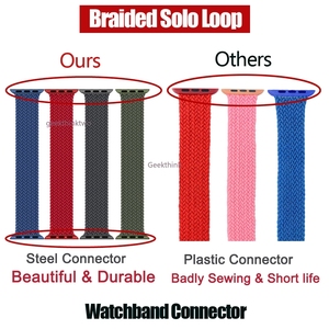Örgülü Solo döngü naylon kumaş kayış Apple saat bandı 44mm 40mm 38mm 42mm için elastik bilezik iWatch serisi 6 SE 5 5 4 <span class=keywords><strong>3</strong></span> 4.7 - Product Image 2
