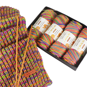 Toptan 100g 3-Ply deve yün iplik yüksek kaliteli akrilik yün el örgü tığ kazak geri dönüşümlü için karışımlı boyalı desen - Product Image 3