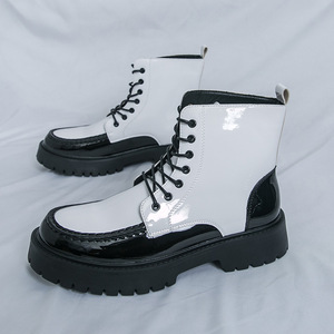 Botas de Cuero Brillante para Hombre 2026, Talla Grande, Estilo Británico, Formales y Casuales, Botas de Tobillo Altas, Zapatos de Moda para Hombre - Product Image 1