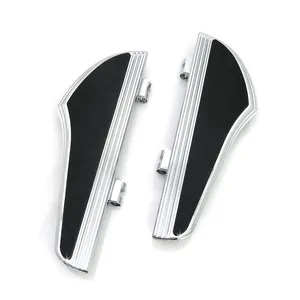 Motorcycle Chrome Defiance Rider Footboard Floorboards Kit For Harley Street Glide FLHX Road Glide Roadking Foot Boards 2000-up