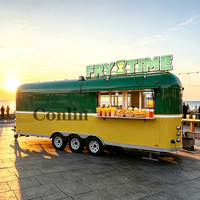 Camion de restauration mobile en acier inoxydable avec cuisine complète pour la vente de café, de pâtisseries et de plats variés