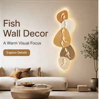 Art mural LED en cristal abstrait en forme de poisson, panneau vertical éclairé pour hall d'hôtel, salon, intérieurs contemporains de luxe