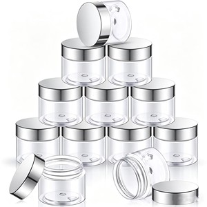 Embalagens de Luxo para Cosméticos: Potes e Frascos Foscos de Plástico/Vidro de 1oz, 2oz, 3oz, 4oz com Tampa Prateada - Product Image 1