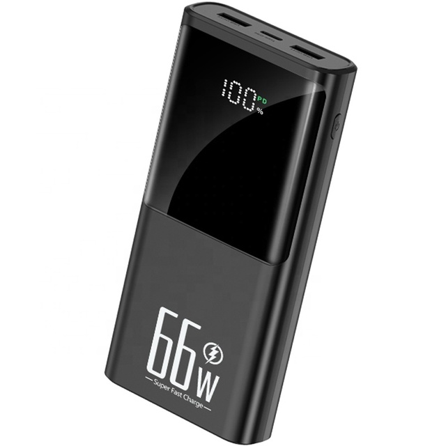 PD Battery 30000mAh Quick Charge Power Bank 66W for Mobile Phones and 5V 9V 12V Electronics 20W Output Power