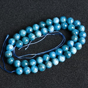 Perles d'<span class=keywords><strong>apatite</strong></span> <span class=keywords><strong>bleue</strong></span> en pierre naturelle pour la fabrication de bijoux, bracelet, collier, accessoires, 15 pouces - Product Image 4