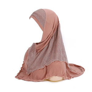 Voile d'été en coton pour femmes malaises, avec patchwork en chanvre et soie dorée, imprimé numérique, voile intérieur en maille, châ<span class=keywords><strong>les</strong></span> ethniques - Product Image 3