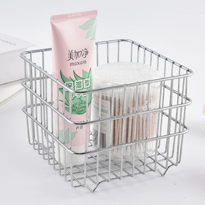 Cesta de Almacenamiento de Alambre de Acero Inoxidable, Forma Rectangular, para Cosméticos y Productos de Cuidado Personal, Ecológica, Tipo Vertical - Product Image 1
