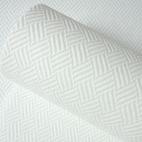 Papier peint décoratif en fibre de verre textile blanc moderne, peignable, pour la décoration des murs intérieurs