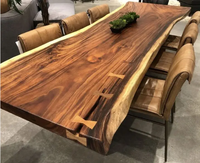 I Well Beauty Nouveauté Meubles de maison modernes Nature Live Edge Dîner en bois de noyer Cuisine Restaurant Table à manger