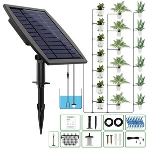 Système d'irrigation solaire de jardin, ensemble d'équipement d'irrigation automatique d'économie d'eau de bricolage plantes d'intérieur arrosage automatique irrigation goutte à goutte - Product Image 1