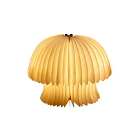 Lampe de table portable créative et flexible en forme de champignon, pliable, avec base en bois, LED et commande tactile, pour la maison et la chambre