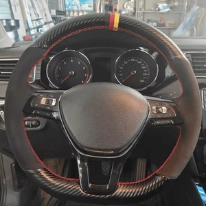 Cubierta de volante de coche DIY para Volkswagen VW Golf 7 Mk7 nuevo Polo <span class=keywords><strong>Jetta</strong></span> Passat B8 cubierta de volante accesorios de coche - Product Image 4