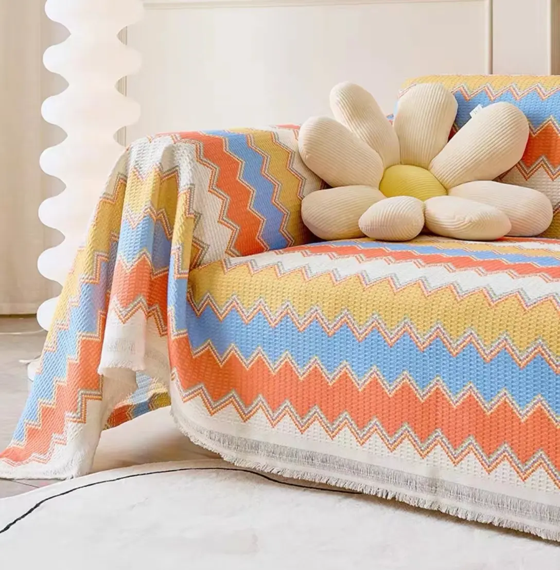 Nordisch bedruckte Farbe hochwertige Haushalts haus verdickte Baumwolle Stoff Sofa Handtuch Sofa bezug Decke
