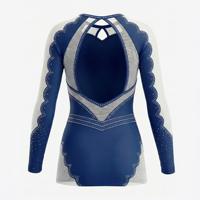 Uniforme de Animadoras Personalizado de Manga Larga con Paneles de Malla y Pedrería, Uniforme Unisex para Equipos de Animadoras, Ropa para Competencia y Actuaciones