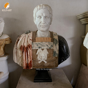 Busto <span class=keywords><strong>Romano</strong></span> Antiguo de Mármol Multicolor de Tamaño Real, Escultura de Cabeza para <span class=keywords><strong>Museo</strong></span> - Product Image 4